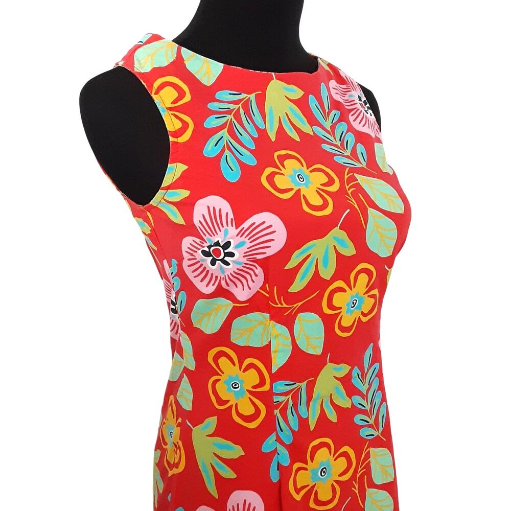 Vintage 90s Shift Dress MOD Floral Quirky Twee Mini Dress 60s Style Mid Century - Picture 3 of 9